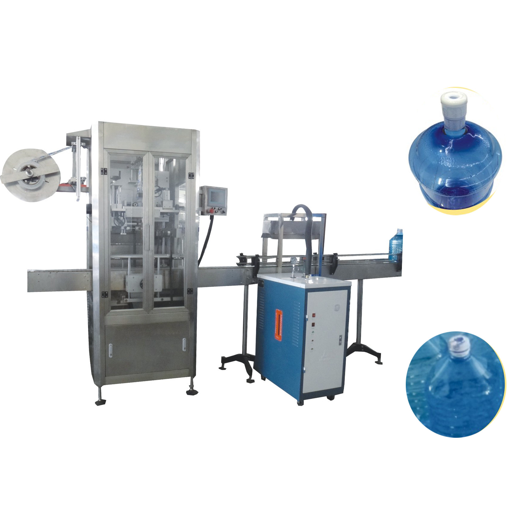 Máquina de etiquetado de encogimiento de botellas de galón