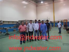 Shenzhen J&D Drinking Water install 6000-8000 BPH bottled water line in Bahrain